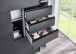 Schlafzimmer-Set >Tilburg< (5tlg.) Bett 188x92x210cm, Schrank, 2 Nachtkommoden, Sideboard, Grafit