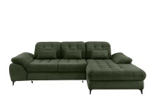 Polsterecke >Devland< Schlaffunktion, Stauraum, Cord moosgrün - 273x105x189cm (BxHxT)