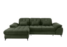 Polsterecke >Devland< Schlaffunktion, Stauraum, Cord moosgrün - 273x105x189cm (BxHxT)