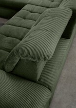 Polsterecke >Devland< Schlaffunktion, Stauraum, Cord moosgrün - 273x105x189cm (BxHxT)