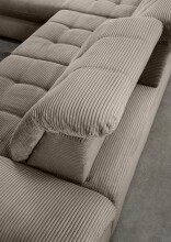Polsterecke >Devland< Schlaffunktion, Stauraum, Cord grau-braun - 273x105x189cm (BxHxT)