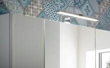 Badezimmerspiegelschrank >2754< 3 Spiegeltüren, Türdämpfung, Weiß - 76x71x23cm (BxHxT)