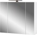 Badezimmerspiegelschrank >2754< 3 Spiegeltüren, Türdämpfung, Weiß - 76x71x23cm (BxHxT)