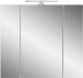 Badezimmerspiegelschrank >2754< 3 Spiegeltüren, Türdämpfung, Weiß - 76x71x23cm (BxHxT)