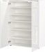 Schuhschrank >GW-GENOVA< 2 Türen, 5 Böden, Glas / Weiß - 87x120x40cm (BxHxT)