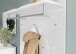 Wandgarderobe >GW-GENOVA< 5 Haken, Ablage, Stange, Glas / Weiß - 97x96x30cm (BxHxT)