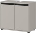 Waschbeckenunterschrank >GW-LEMONT< Siphonaussparung, 2 Türen, Türdämpfung, Steingrau - 63x55x34cm (BxHxT)