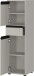 Seitenschrank >GW-LEMONT< 2 Türen, 1 Schublade, Dämpfung, Steingrau - 33x121x34cm (BxHxT)