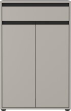 Badkommode >GW-LEMONT< Türen & Schublade mit Soft-Close, Steingrau - 63x98x34cm (BxHxT)