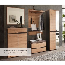 Garderoben-Set >Memphis< (2-teilig) Artisan Eiche Dekor / graphit - 145x192x38 (BxHxT)