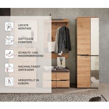 Garderoben-Set >Memphis< (2-teilig) Artisan Eiche Dekor / Graphit - 80x192x38 (BxHxT)