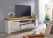 Wohnwand >WZ-0133< (2-teilig) weiss / eichefarbig - 298x214x42 (BxHxT)
