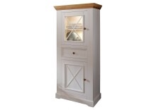 Wohnwand >WZ-0133< (3-teilig) weiss / eichefarbig - 248x177x42 (BxHxT)