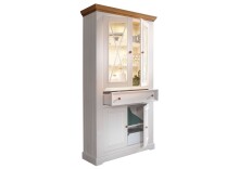 Wohnwand >WZ-0133< (3-teilig) weiss / eichefarbig - 278x214x42 (BxHxT)