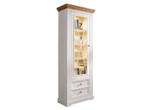 Wohnwand >WZ-0133< (4-teilig) weiss /  eichefarbig - 357x214x42 (BxHxT)