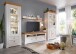 Wohnwand >WZ-0133< (4-teilig) weiss /  eichefarbig - 357x214x42 (BxHxT)