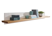Wohnwand >WZ-0133< (3-teilig) weiss / eichefarbig - 248x214x42 (BxHxT)