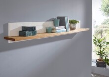 Wohnwand >WZ-0133< (3-teilig) weiss / eichefarbig - 248x214x42 (BxHxT)