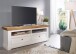 Wohnwand >WZ-0133< (4-teilig) weiss / eichefarbig - 357x214x42 (BxHxT)