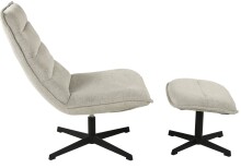 Relaxsessel >Aveiro< (2-teilig) inkl. Hocker, hellgrau, Webstoff - 69x94x91cm (BxHxT)