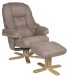 Relaxsessel >Bordeaux< (2-teilig) inkl. Hocker, braun, Mikrofaser - 86x94x96cm (BxHxT)