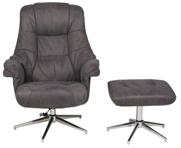 Relaxsessel >Burnaby< (2-teilig) inkl. Hocker, Relaxfunktion, anthrazit - 82x99x90 (BxHxT)