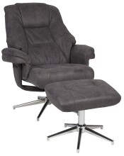 Relaxsessel >Burnaby< (2-teilig) inkl. Hocker, Relaxfunktion, anthrazit - 82x99x90 (BxHxT)