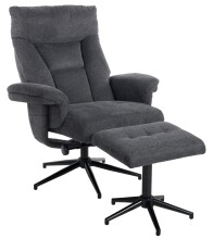 Relaxsessel >Olvera< (2-teilig) inkl. Hocker, anthrazit - 87x108x82 (BxHxT)