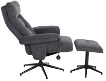 Relaxsessel >Olvera< (2-teilig) inkl. Hocker, anthrazit - 87x108x82 (BxHxT)
