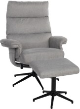 Relaxsessel >Zalea< (2-teilig) inkl. Hocker,  steingrau - 87x108x82 (BxHxT)