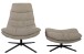 Relaxsessel >Porto< (2-teilig) inkl. Hocker, drehbar, sandfarbig - 83x100x92cm (BxHxT)