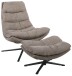 Relaxsessel >Porto< (2-teilig) inkl. Hocker, drehbar, sandfarbig - 83x100x92cm (BxHxT)