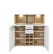 Barschrank >Fun Plus< in weiss matt / Eiche Dekor - 120x129x37 (BxHxT)