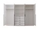 Drehtürenschrank >Arnis< 6 Türen, 5 Schubladen, Weiß - 270x210x52cm (BxHxT)