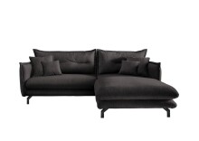 Polsterecke >Launce< verstellbare Armlehnen, Zierkissen, Anthrazit - 255x94cm (BxH)
