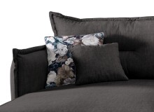 Polsterecke >Launce< verstellbare Armlehnen, Zierkissen, Anthrazit - 255x94cm (BxH)
