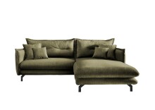 Polsterecke >Launce< verstellbare Armlehnen, Zier-Wendekissen, grün - 255x94x180cm (BxHxT)
