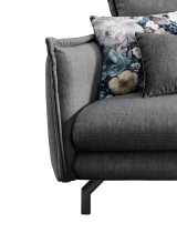 Polsterecke >Launce< verstellbare Armlehnen, Zier-Wendekissen, asche - 255x94x180cm (BxHxT)