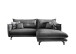 Polsterecke >Launce< verstellbare Armlehnen, Zier-Wendekissen, asche - 255x94x180cm (BxHxT)