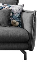 Polsterecke >Launce< verstellbare Armlehnen, Zier-Wendekissen, asche - 255x94x180cm (BxHxT)