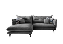 Polsterecke >Launce< verstellbare Armlehnen, Zier-Wendekissen, asche - 255x94x180cm (BxHxT)