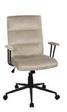 Bürostuhl >Fina< ergonomischer Wippmechanik, sand, Velours - 57x103x57cm (BxHxT)
