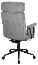 Chefsessel >Junis< höhenverstellbarer Kopfstütze, grau, Webstoff - 77x118x77cm (BxHxT)