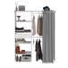 Vorhang-Schrank >Bari 1< 2 Stangen, 5 Fächer, Weiss / grau - 143x182x48cm (BxHxT)