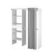 Vorhang-Schrank >Bari 1< 2 Stangen, 5 Fächer, Weiss / grau - 143x182x48cm (BxHxT)