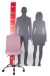 Bürostuhl >Milo< Kinder- und Jugendzimmer, ergonomisch, rosa - 54x84x54cm (BxHxT)