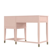 Schreibtisch >Bendik< 2 Schubladen, Rot, MDF/Kautschukholz/Metall - 115x77x49cm (BxHxT)