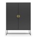 Hochschrank >Asia< in Anthrazit - 90x125x40cm (BxHxT)