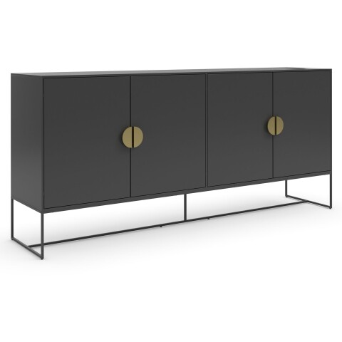 Sideboard >Asia< in Anthrazit - 180x82x40cm (BxHxT)
