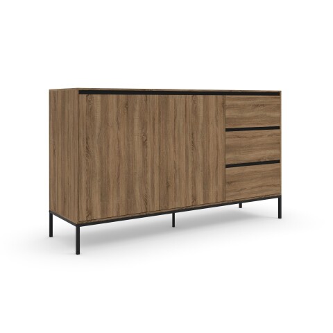 Kombikommode >Bari< in Eichenoptik Braun - 140x82x40cm (BxHxT)